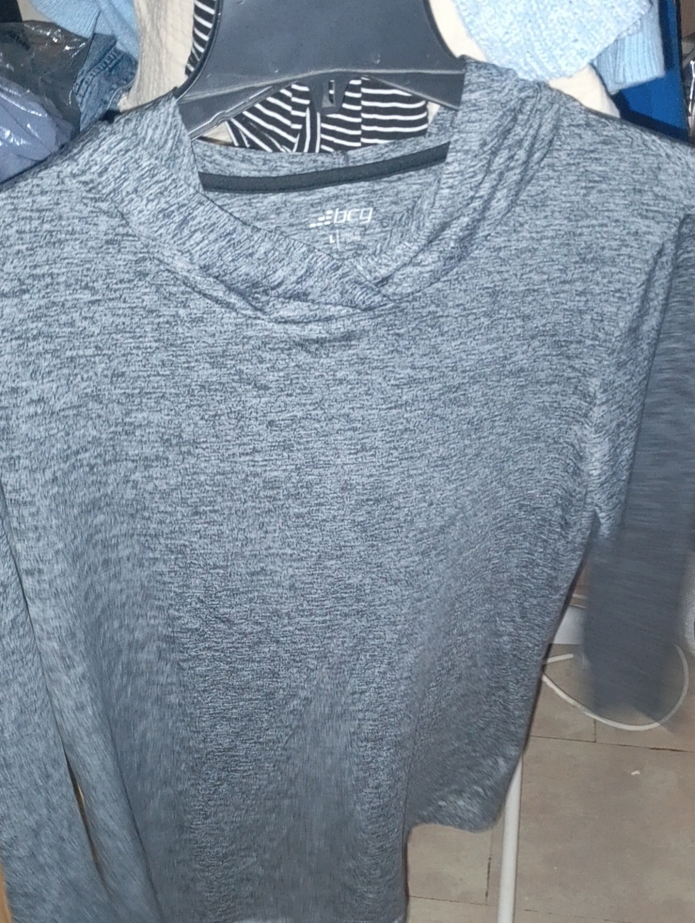 Men's Heather Gray Performance Long Sleeve Shirt